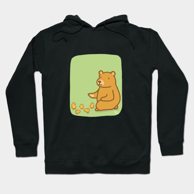 Maurice the Bear - Feeding the Chickens Hoodie by KatiaMart